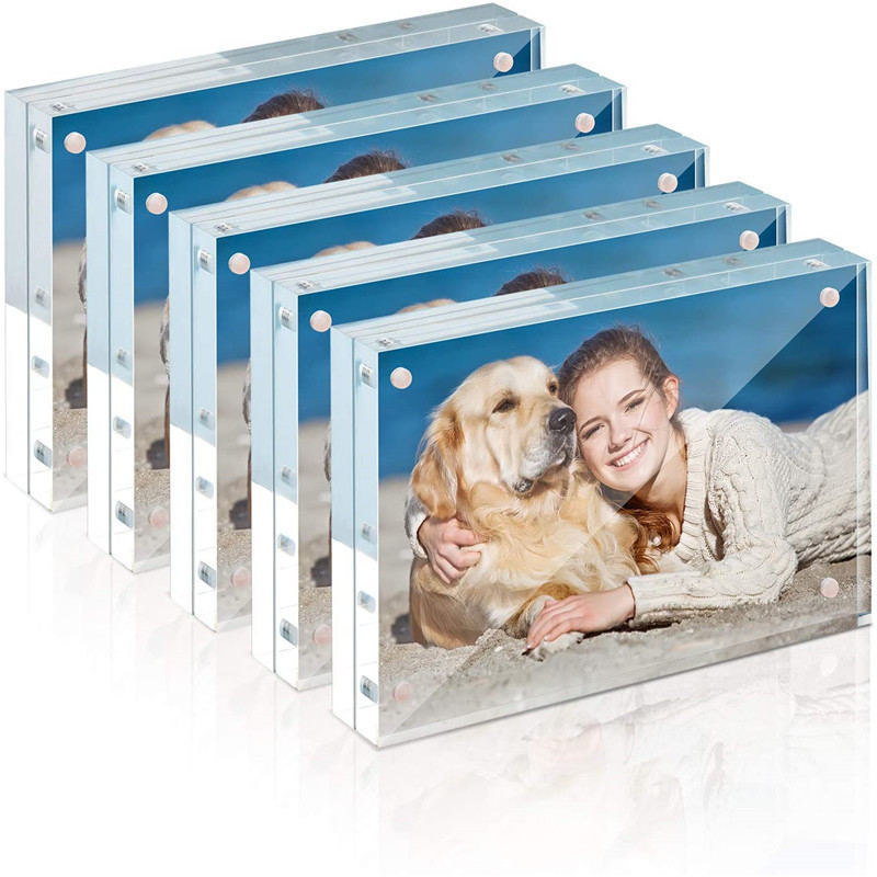 Good Quality Double Sided Transparent Magnetic Rectangular Acrylic Photo Frame Multiple Sizes Custom Acrylic Photo Frames