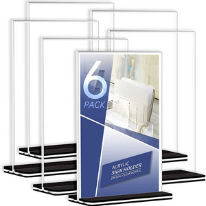 XITUL-Custom wholesale T shape clear acrylic display stand sign holder menu holder