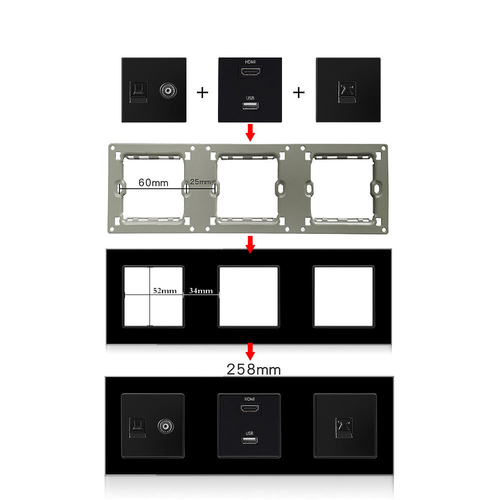 Xuguang Outlet NEW design Smart Life Home House 220V Smart Switch DIY WiFi Wireless Remote LED Light tuya Wall Switch and Socket