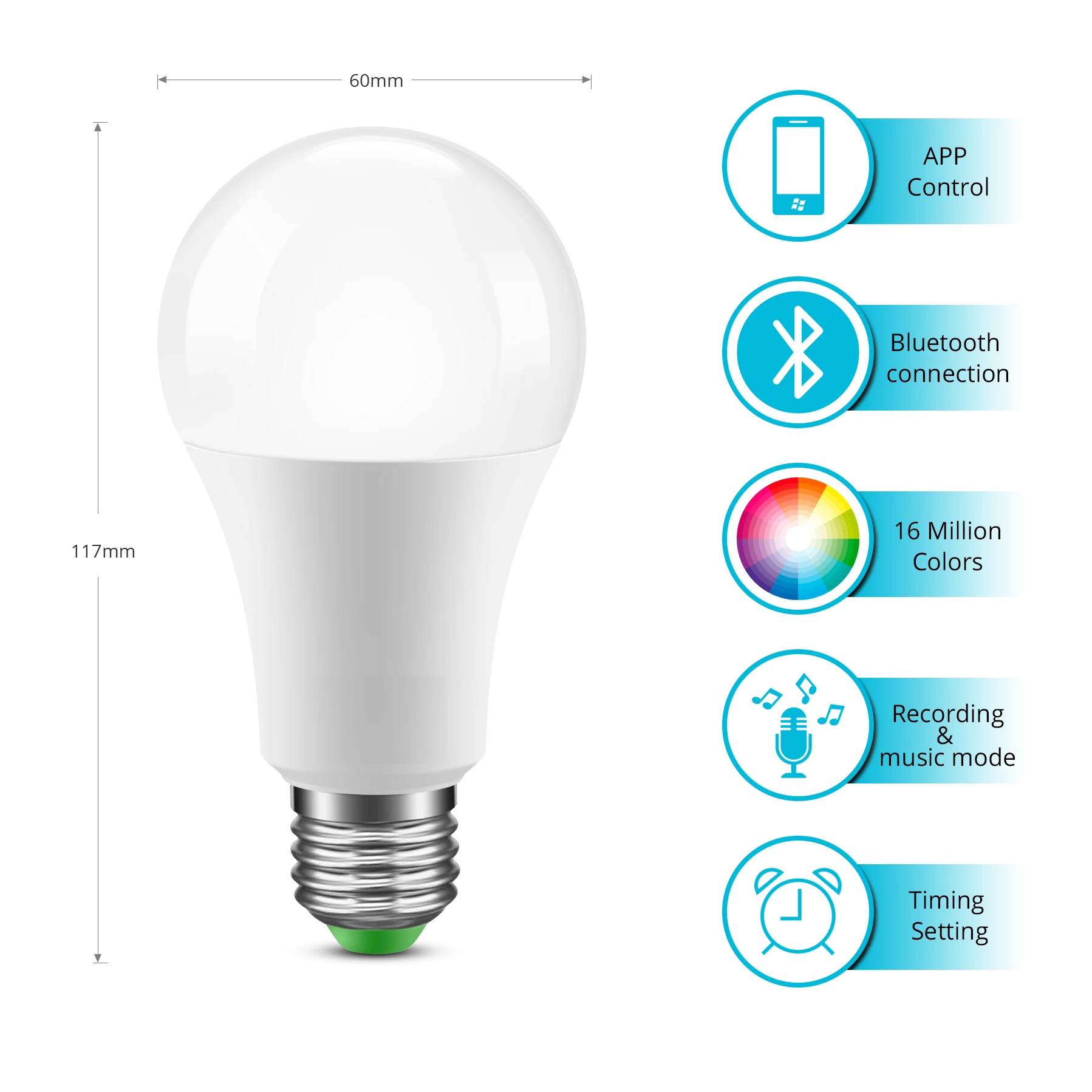 Amazon Alexa and Google Remote Control Smart Light Wireless Led Bulb Lamp Works Home AC 90 80 A60 Zigbee Led Lamp