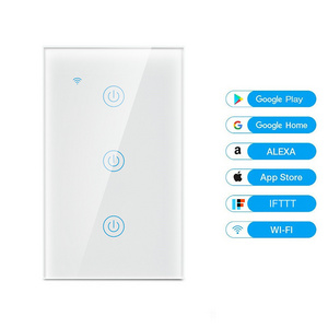 XUGUANG American Standard Alexa Smart Wifi Switch With Remote Control Voice Control Timing Dimmer Wall Electrical Light Switch