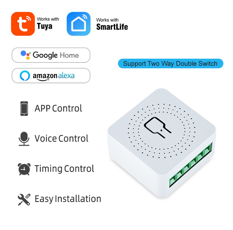 Xuguang 16A Mini Smart Wifi DIY Switch Supports 2 Way Smart Home Timer Works With Smart Life Alexa Google Home