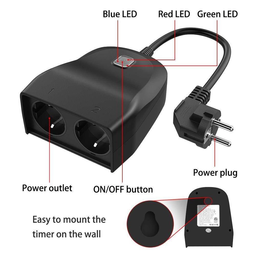 Eu Standard Outdoor IP44 Waterproof Smart Wifi Plug And Multi Plug Socket With Voice Remote App Control For General Purpose