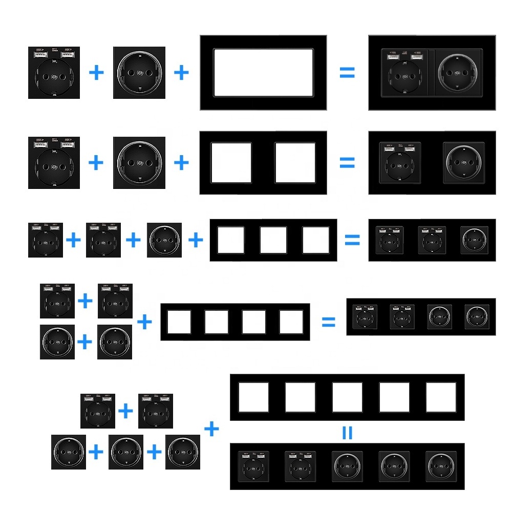 Xuguang Outlet NEW design Smart Life Home House 220V Smart Switch DIY WiFi Wireless Remote LED Light tuya Wall Switch and Socket