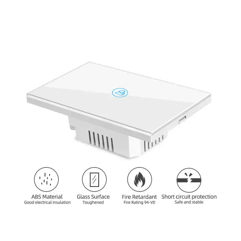 Smart Boiler Timer White Glass Panel Air Switch Smart Home WiFi Touch Air Conditioner Switch US Standard Water Heater Switch