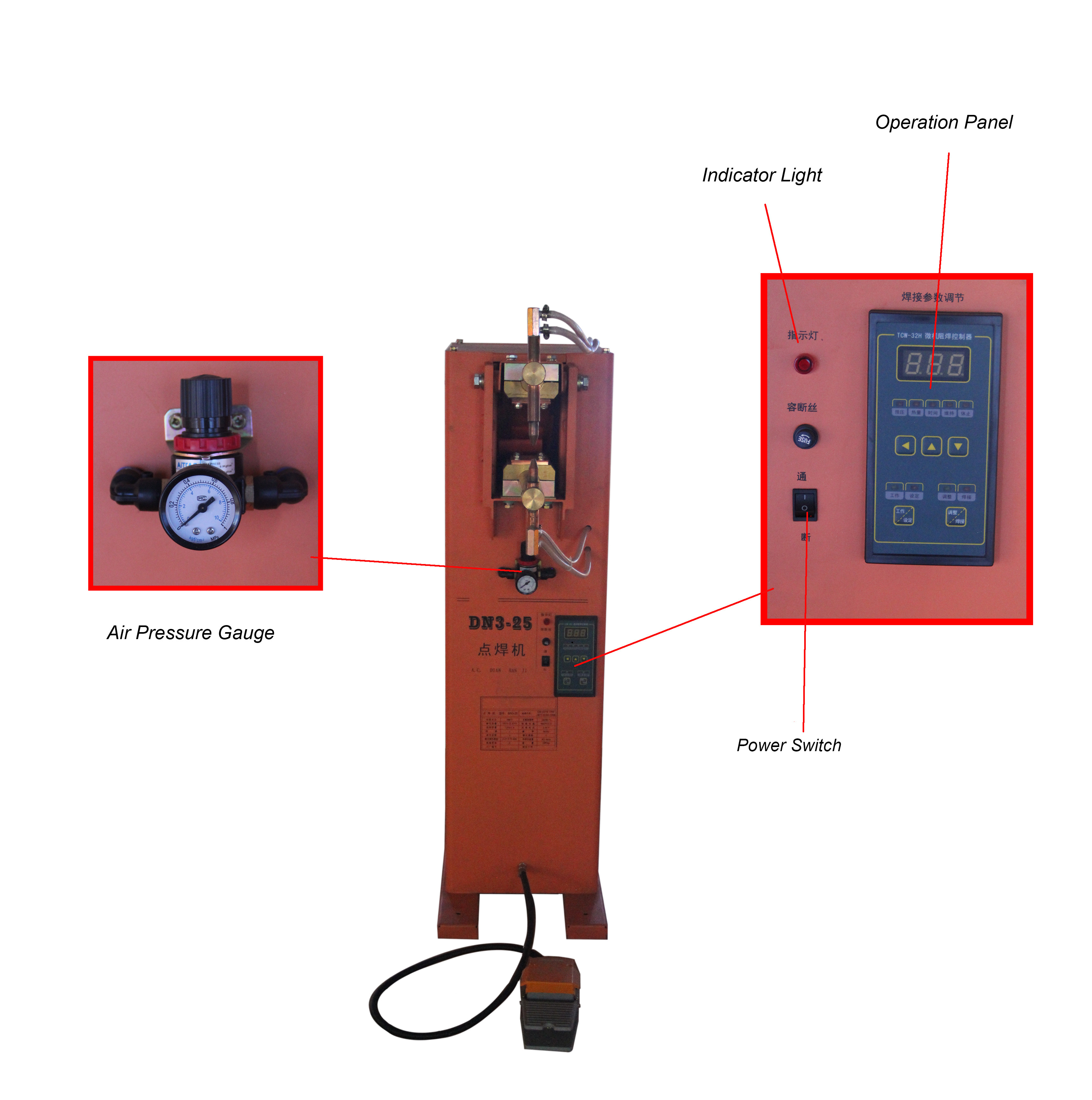 Single Phase Resistance manual spot welding machine Steel Welder Spot Welder Foot Operated Spot Welding Machine