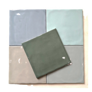 Cheap factory glossy tiles 15x15cm green blue kitchen and bathroom background decorative wall tiles 6x6 '' indoor gray tiles