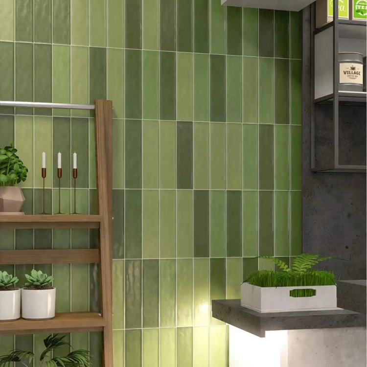 Hot Sale Green 75*300mm Modern Art Ceramic Tiles for Living Room Bathroom Kitchen Resort Wall Tiles