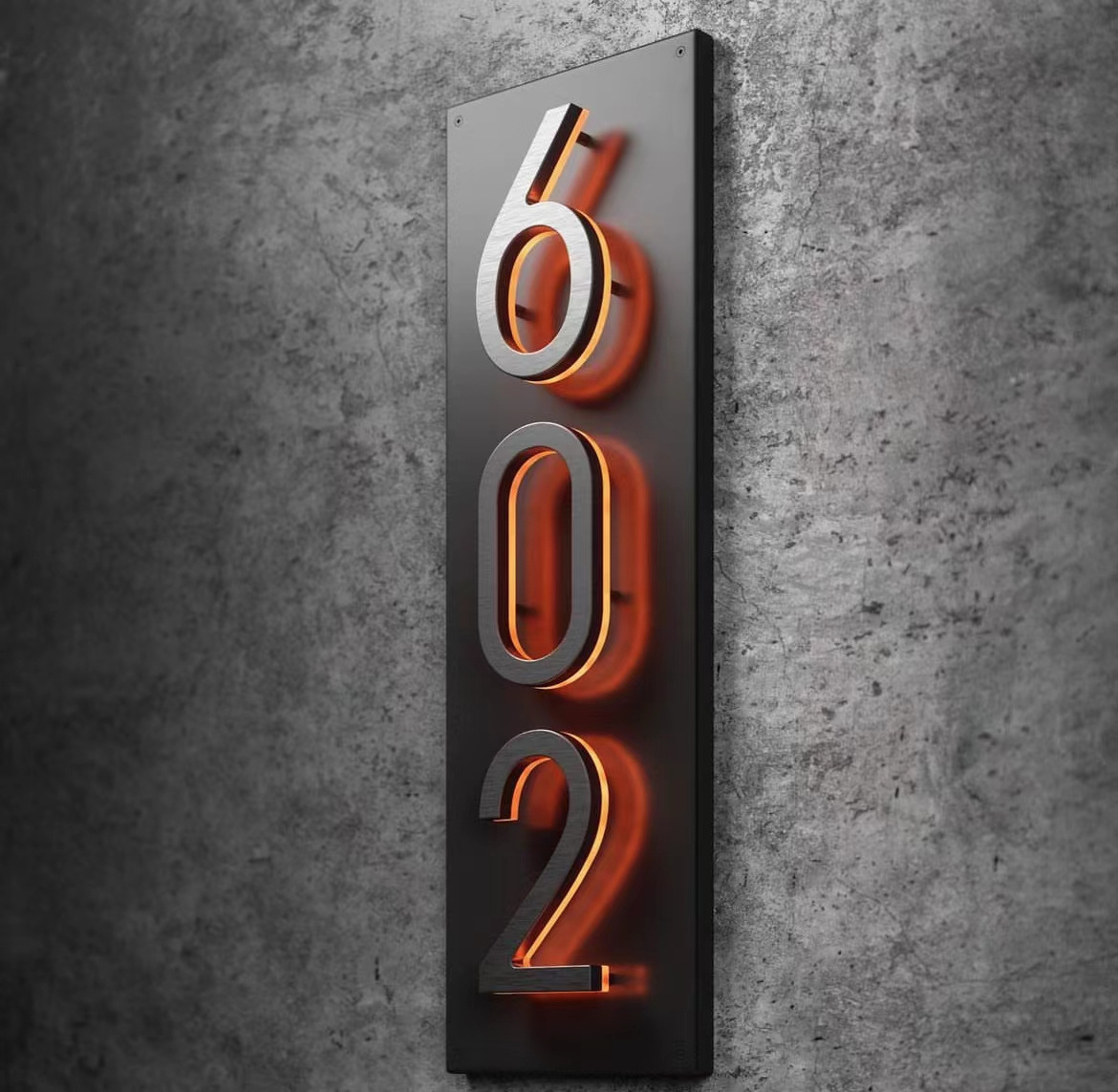 Custom backlit sign metal aluminium outdoor sign plate house number backlit sign Hotel signage