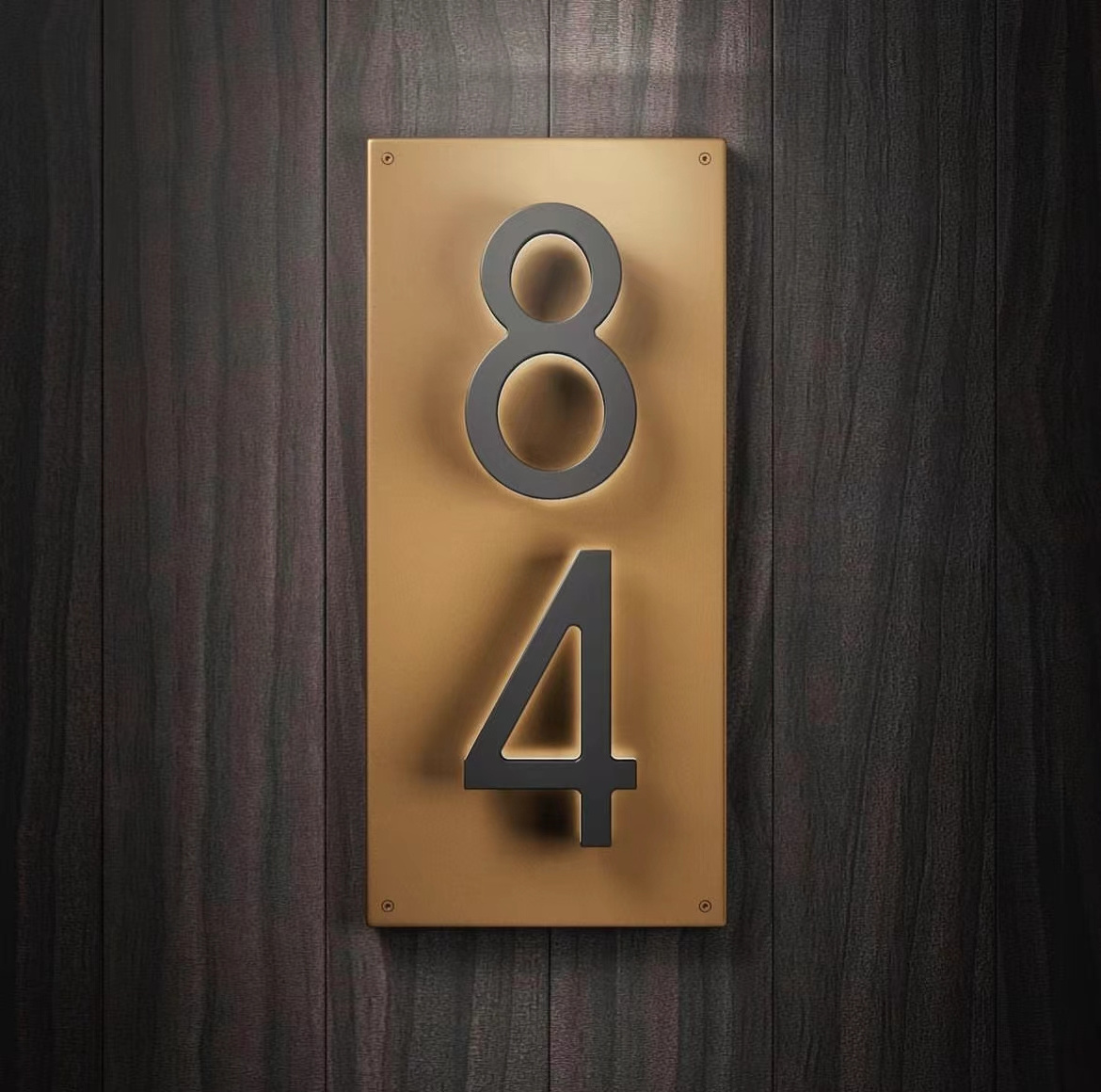 Custom backlit sign metal aluminium outdoor sign plate house number backlit sign Hotel signage