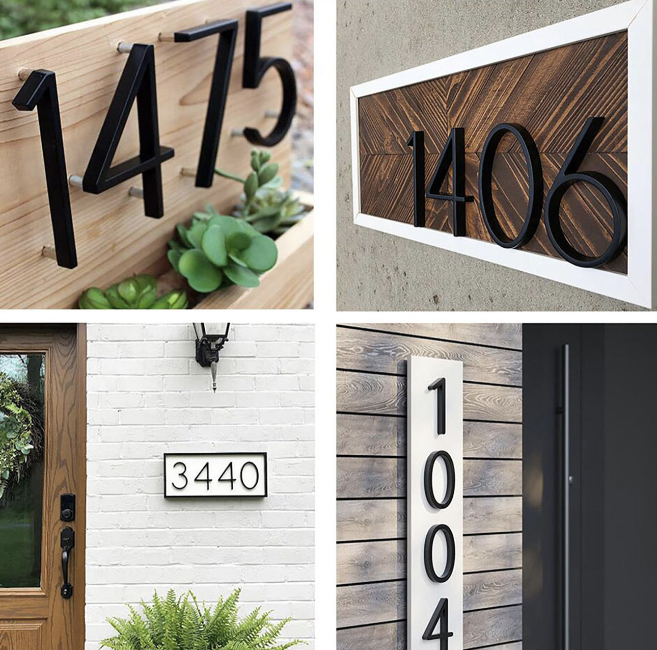 Personalized Address Sign Modern House Number Outdoor Wall Signage Address Plate for House Metal Number Plaque