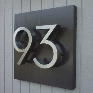 Personalized Address Sign Modern House Number Outdoor Wall Signage Address Plate for House Metal Number Plaque