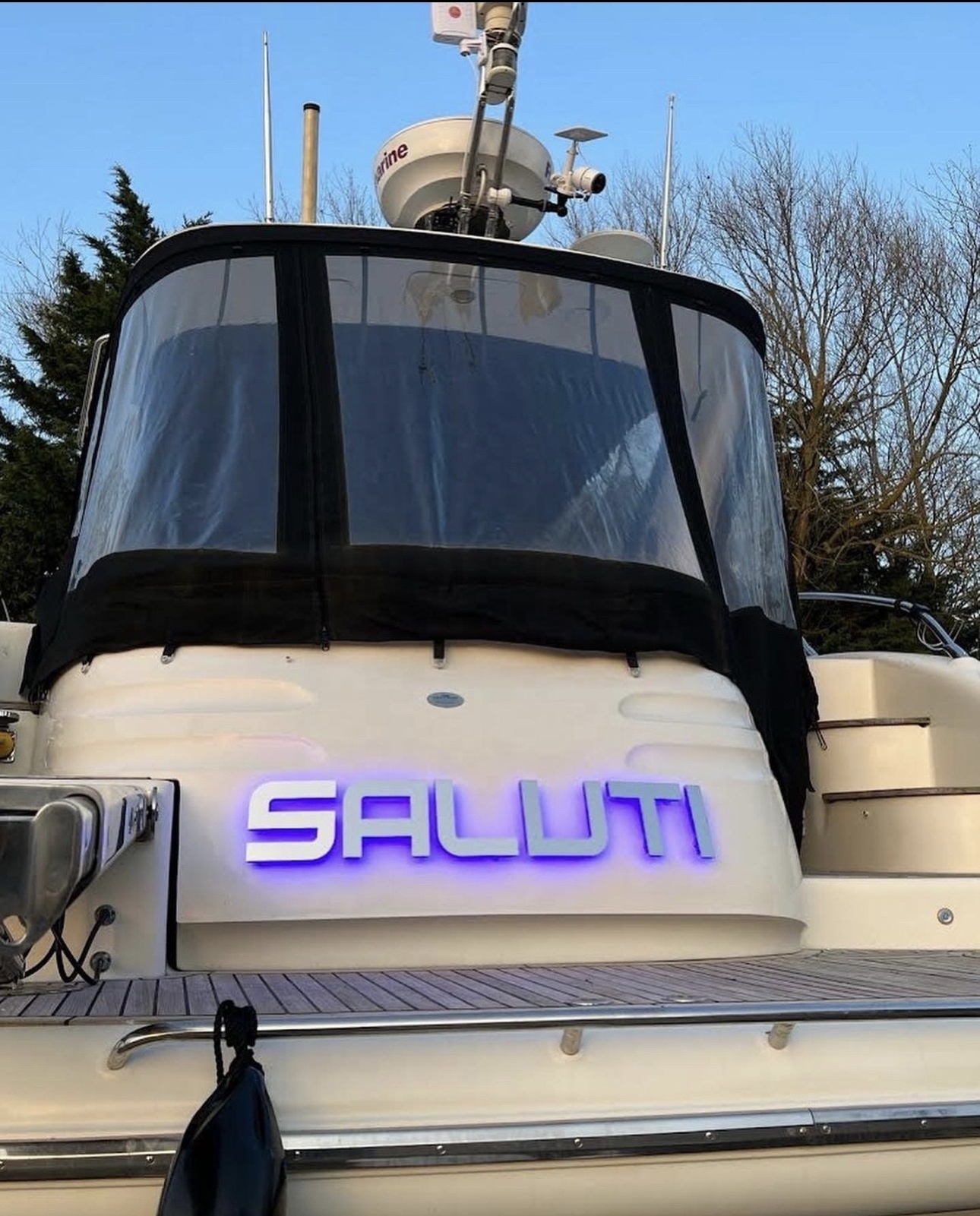 Custom Yacht Outdoor Backlit Letter Boat Seawater Boat Name Sign Led Vessel Name Sign 3D Illuminated Stainless Steel Signage