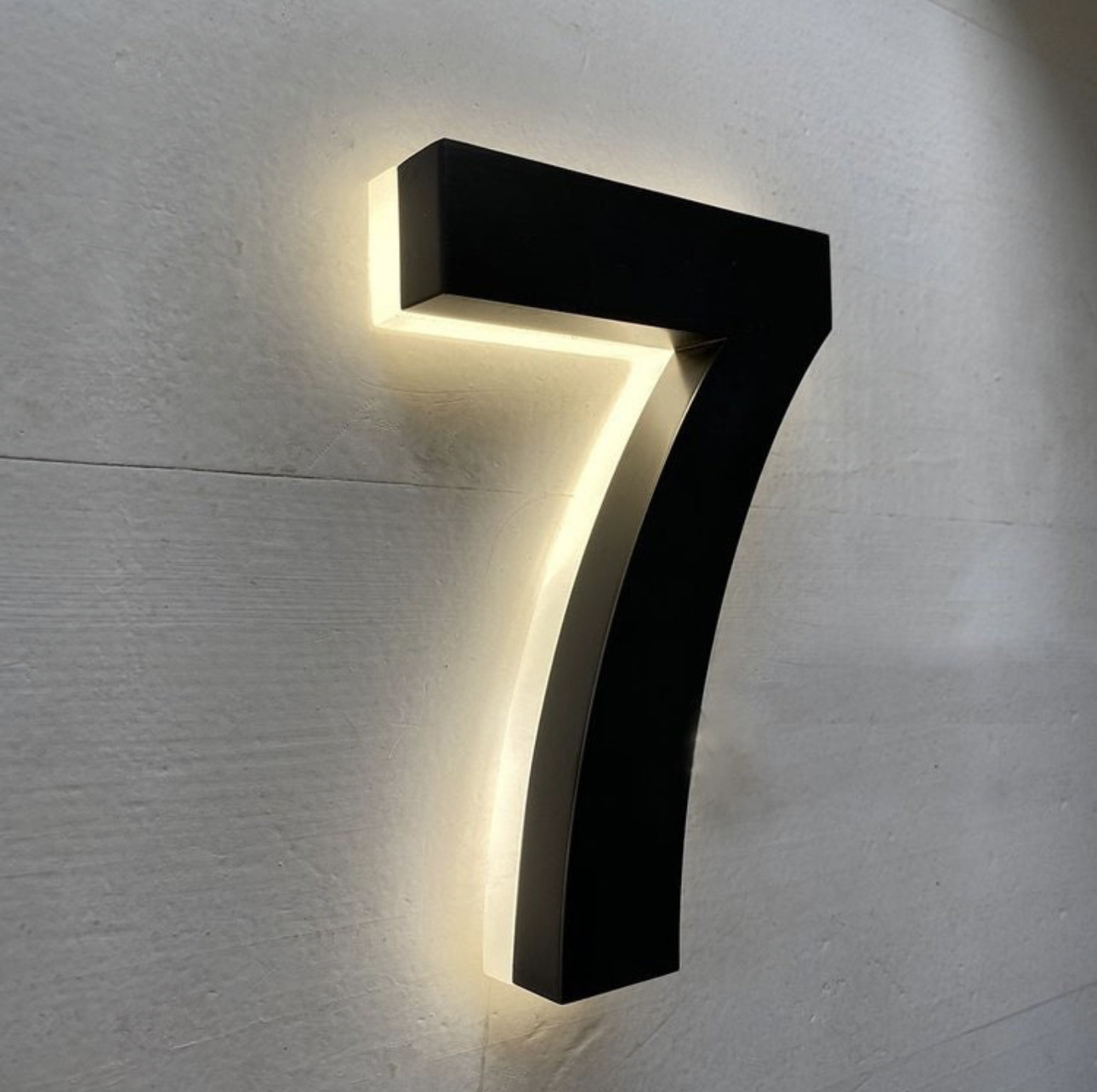 Modern House Number Sign Metal Light Up House Light Letters Led Backlit Door Number 3D Address Number Plate