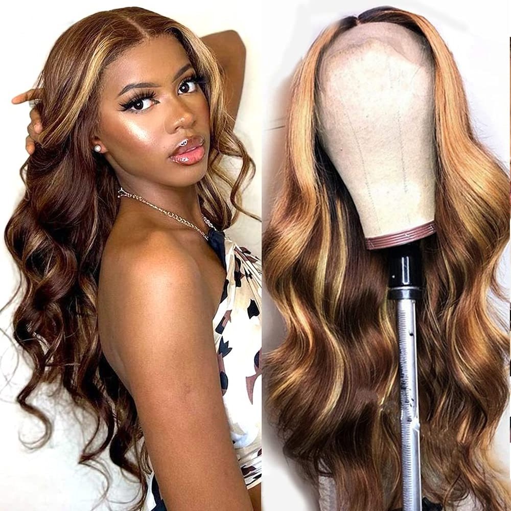 Best Quality Piano Hair Color 4/27 Highlight Hd Lace Frontal Wig Vietnam Hair Body Wave Highlight Wig 13X6 Underneath Bleached