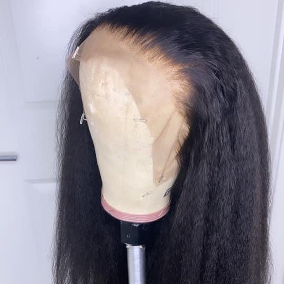 13*6 Lace Front Wig Hd Lace Kinky Straight,Yaki Straight Wigs 360 Lace Frontal Wigs,Full Lace Human Hair Kinky Straight Afro Wig