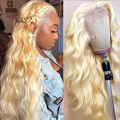 180% Density Raw Virgin Indian Hair 13X6 613 Blonde Body Wave HD Transparent Lace Frontal Human Hair Wigs for Black Women