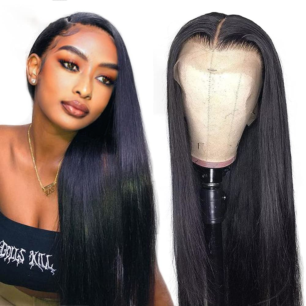 30 32 34 36 38 40 50 Inch Human Lace Frontal Wig Vendors Straight Virgin Brazilian Lace Front Human Hair Wigs For Black Women