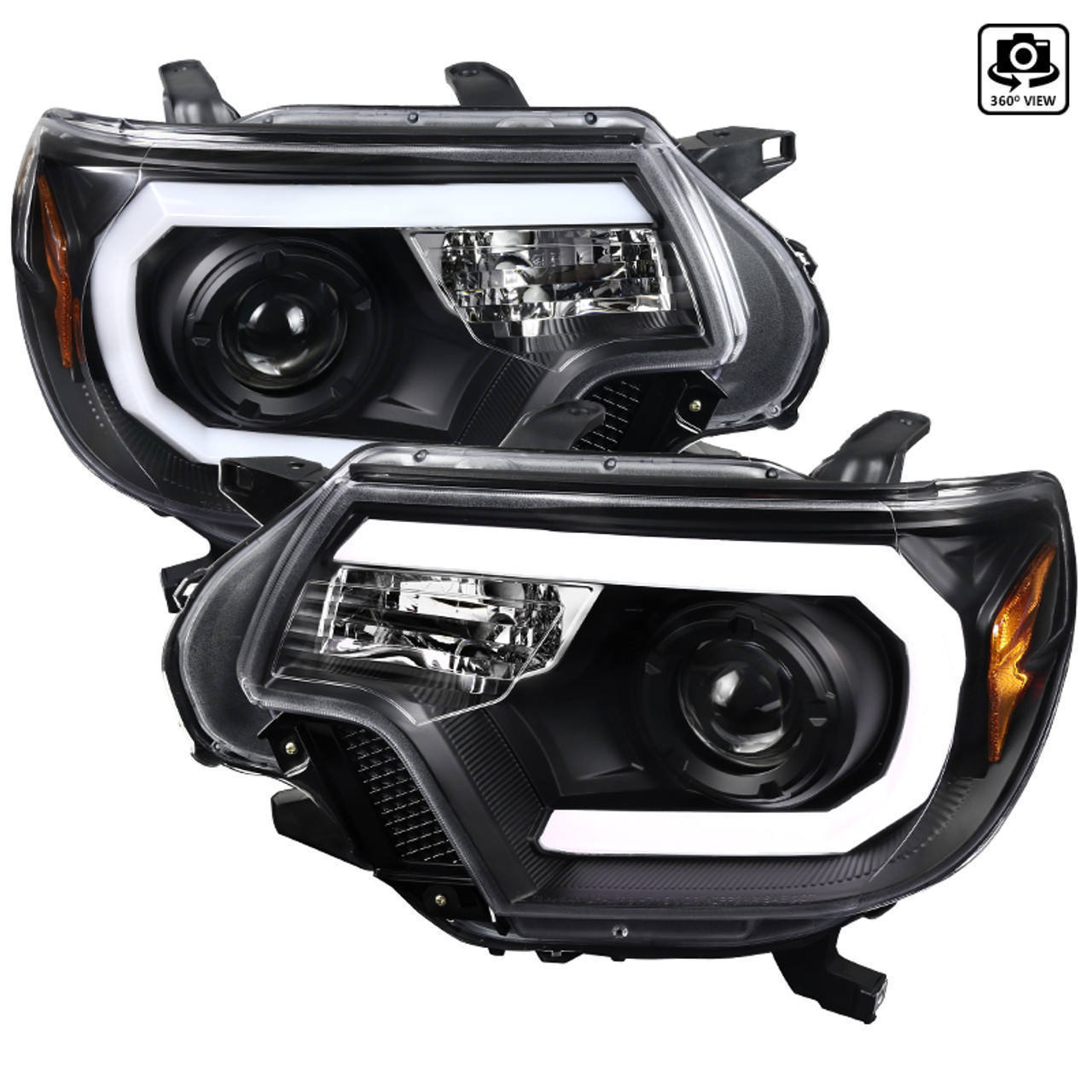 New 24V Car Parts Matte Black LED Headlamp Projector Headlight for Honda Yaris CRV for Toyota Tacoma 2012-2015 Front Lamp