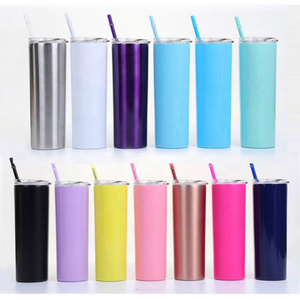 Wholesale Custom 30/20oz Double Walled Stainless Steel Blank Vacuum skinny cup Coffee Tumbler With  Lid and Straw Leak Free