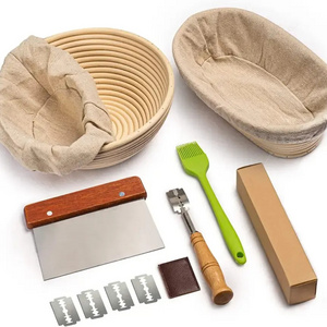 Yeast Baking Supplies and Wake basket Complete bread making kit 9 "round and 10" Oval  Bread wafer Danish mixer dough scraper