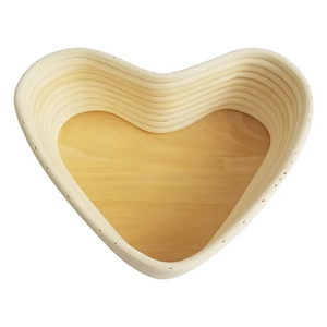 Heart Shape Bread Proofing Basket with Linen,Natural Rattan Brotform Bowl Banneton Proofing Basket Sets for Bakers