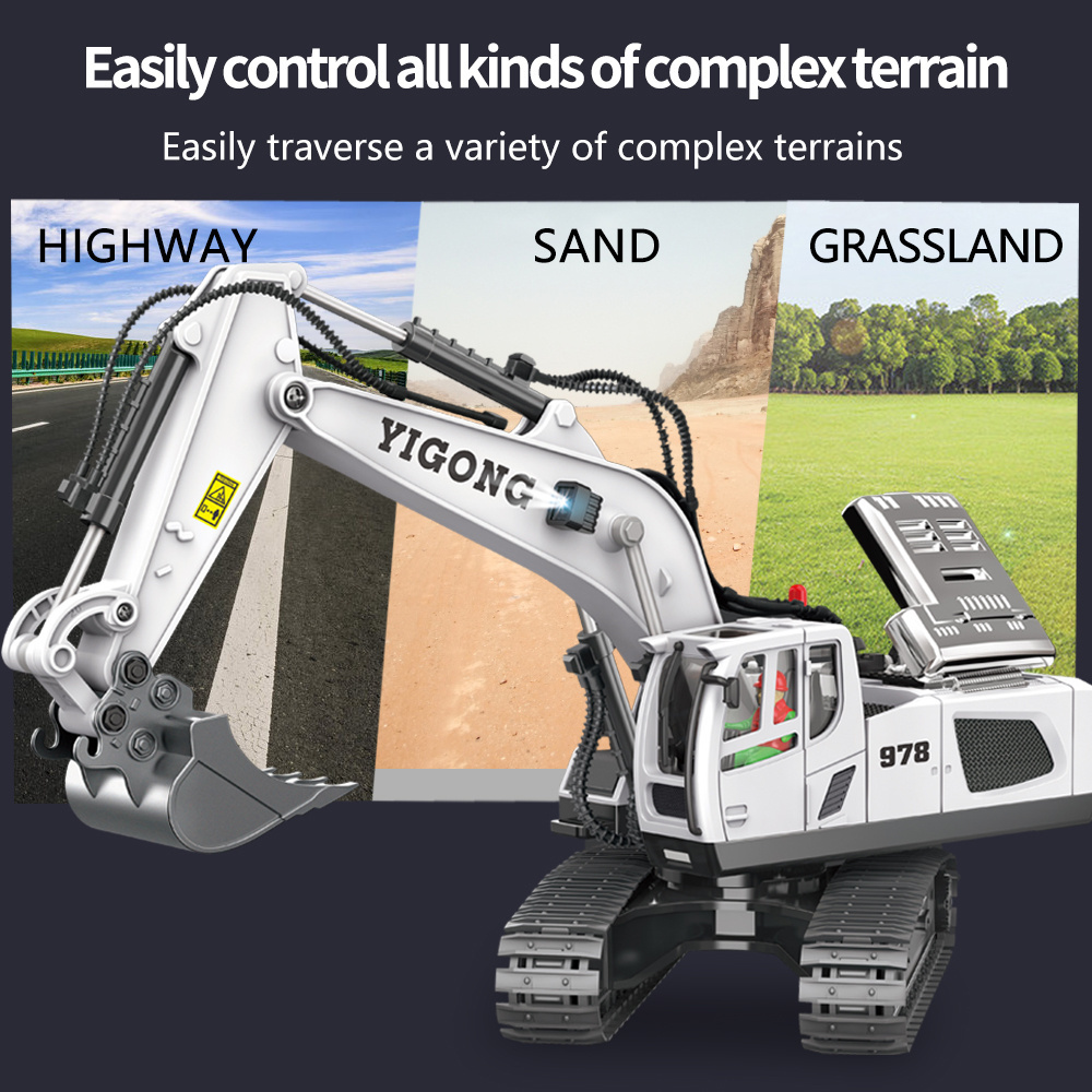 New 1: 20 11 channel 40 mins playing time 2.4Ghz electric remote dumper car  toy control hydraulic excavator