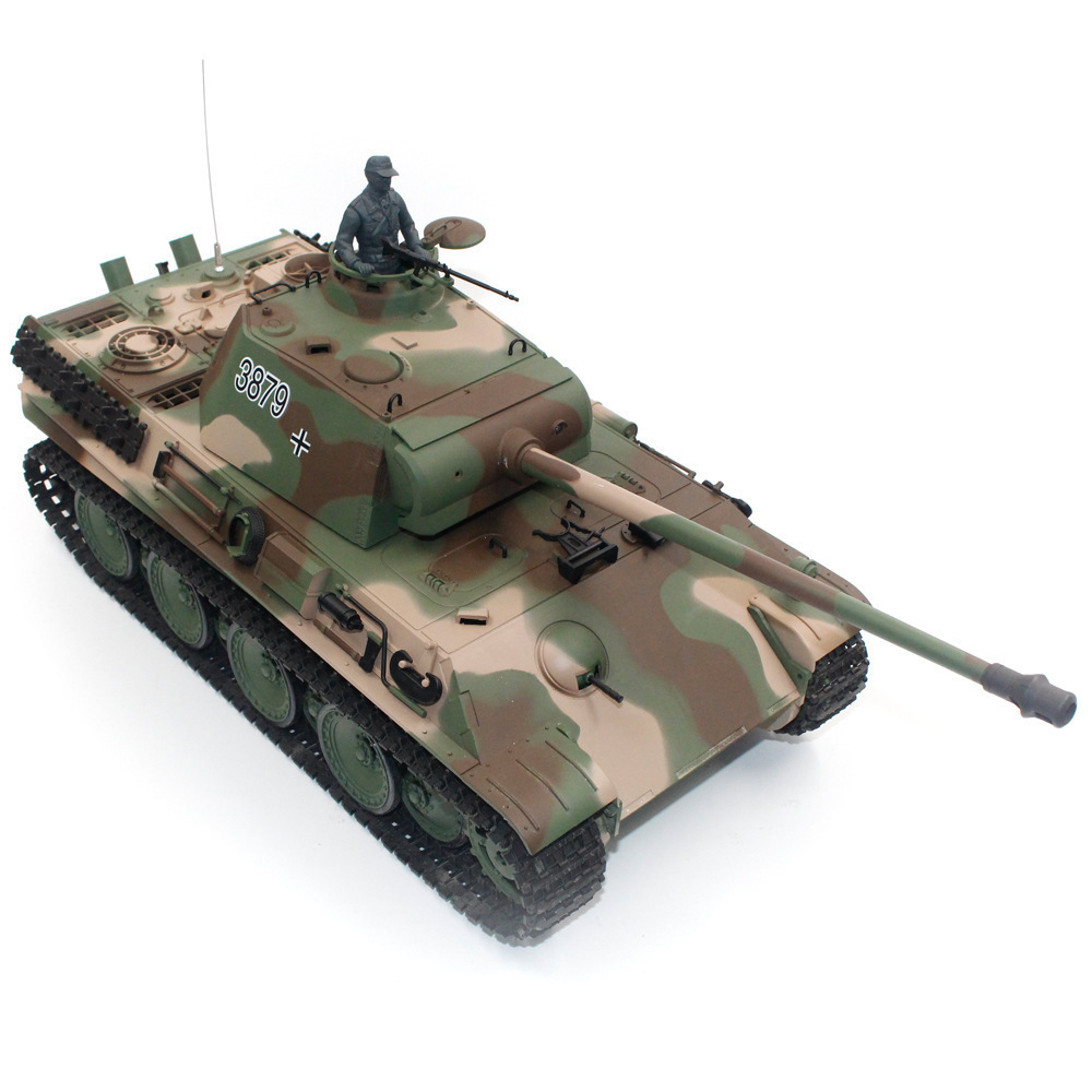 Factory Outlet Battery operated 2.4G 1/16 military battle alloy remote control army tank children's toy Anti-shock rc tank