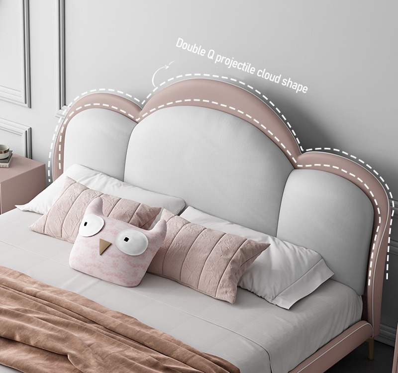 2024 new products new fashion pink children baby princess bed for girls kids beds