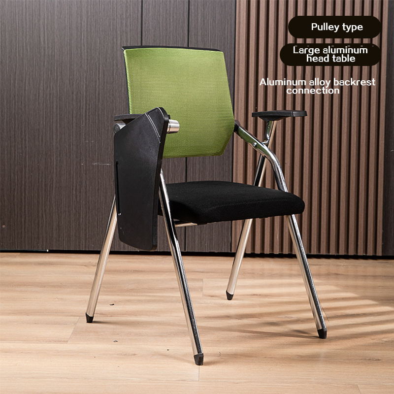 Chair Ergonomic Meeting Room Mid Back Office Meeting Chair Mesh Furniture Study Chair With Writing Pad And Laptop