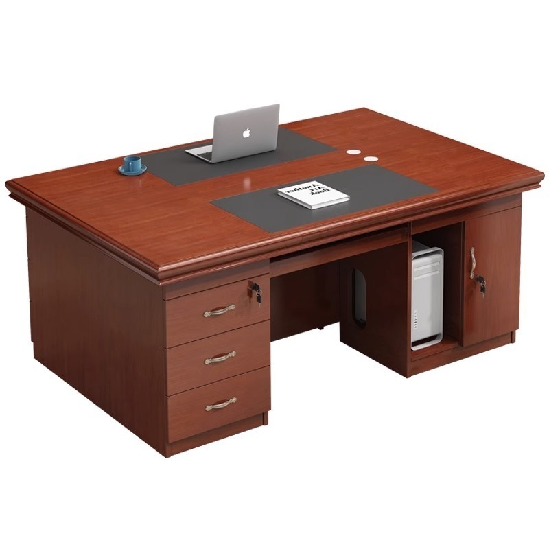 Hot selling low-priced Chinese office furniture, modern manager's desk with junction box, president's desk