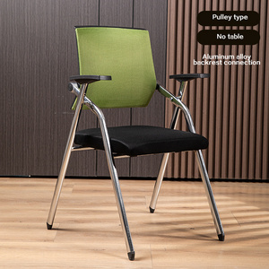 Chair Ergonomic Meeting Room Mid Back Office Meeting Chair Mesh Furniture Study Chair With Writing Pad And Laptop