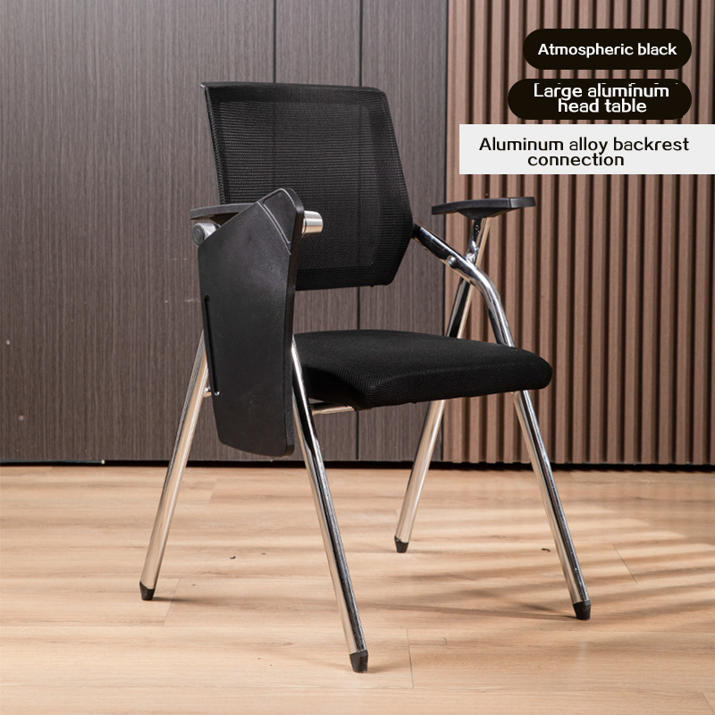 Chair Ergonomic Meeting Room Mid Back Office Meeting Chair Mesh Furniture Study Chair With Writing Pad And Laptop