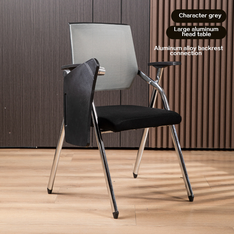 Chair Ergonomic Meeting Room Mid Back Office Meeting Chair Mesh Furniture Study Chair With Writing Pad And Laptop