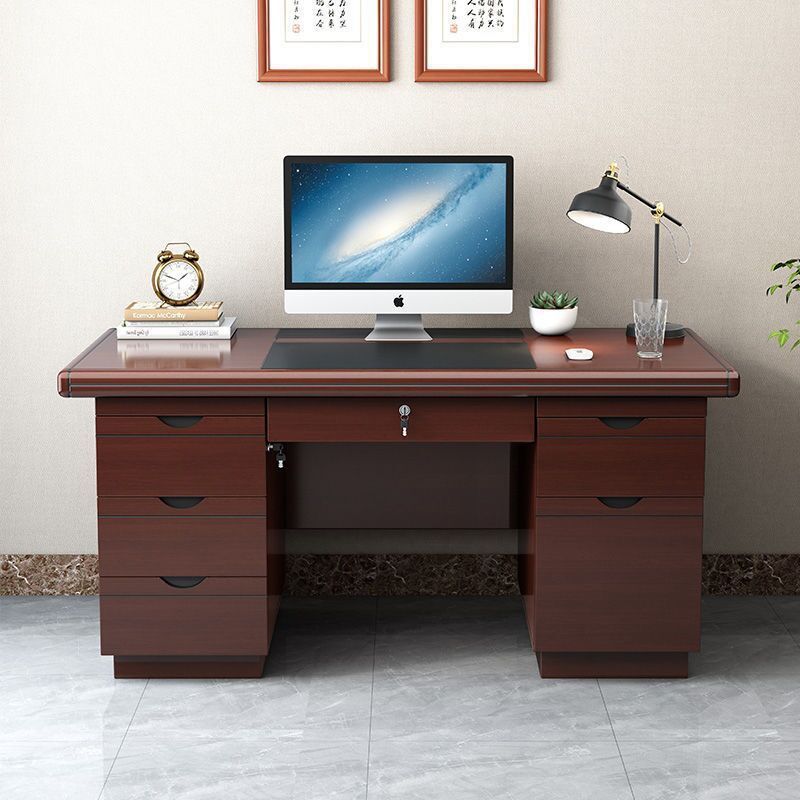 Hot selling low-priced Chinese office furniture, modern manager's desk with junction box, president's desk