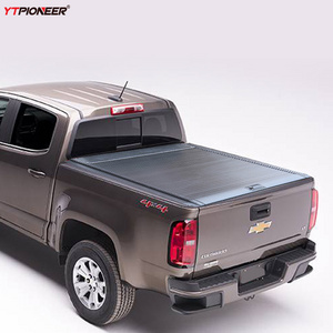 YTPIONEER Aluminum Retractable Custom Hard Tri Fold Manual Tonneau Cover for Chevrolet Colorado Canyon