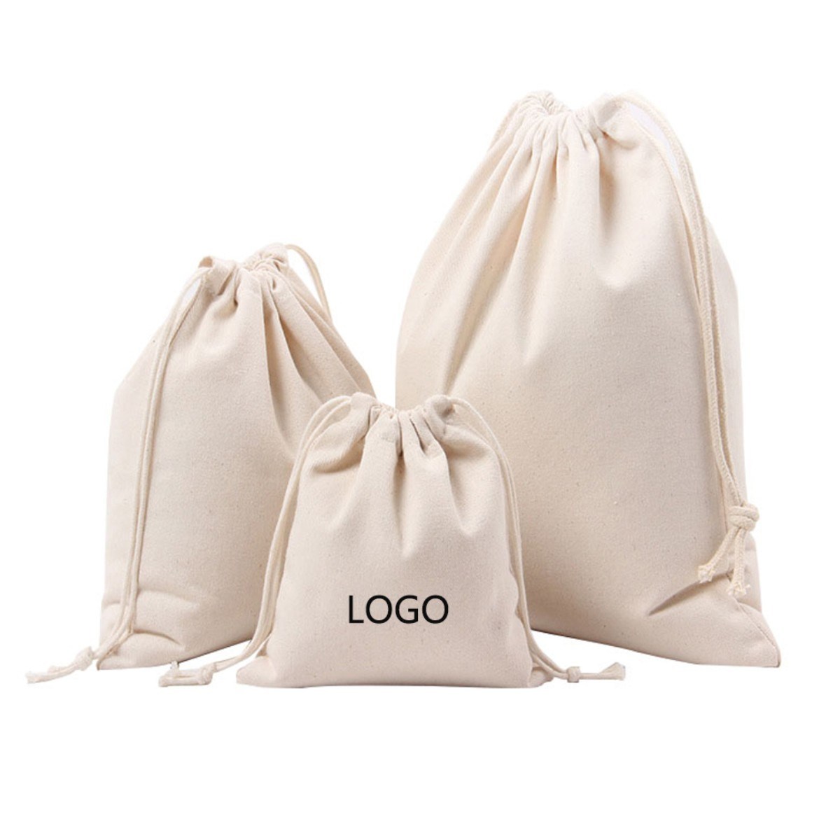 Factory price white beige muslin cotton drawstring duster pouch shoe bag cotton canvas storage dust shoe bag with drawstring