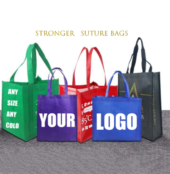 Custom Printed  Promotional Nonwoven Fabric Grocery Totebag Manufacturers Wholesale Gift Bag Non Woven Bag Shopping Tote Bag