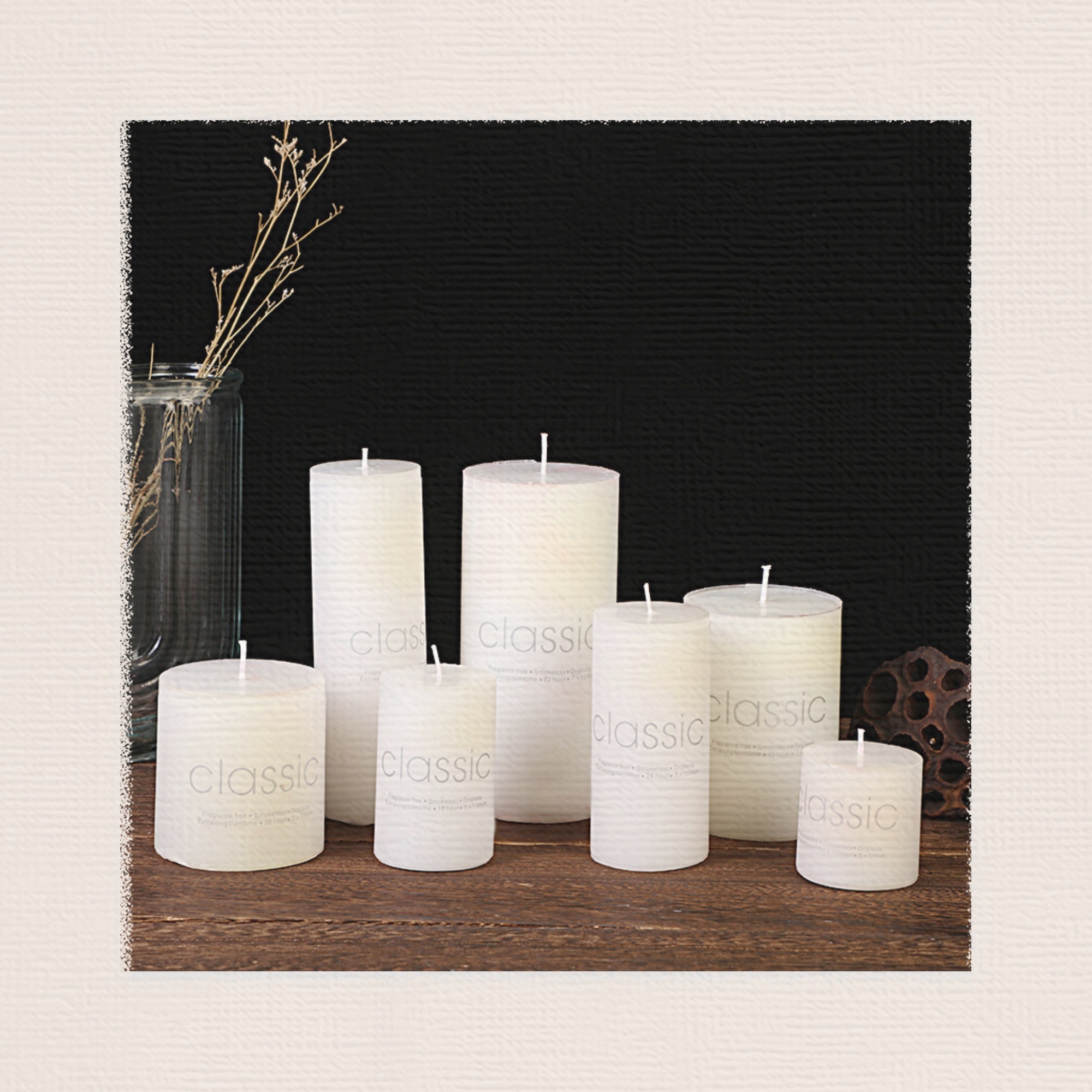 5*10 Wholesale White Candle Unscented Smokeless Multi Sizes Cylindrical Candles for Wedding Home Decoration Spa Church Ornament