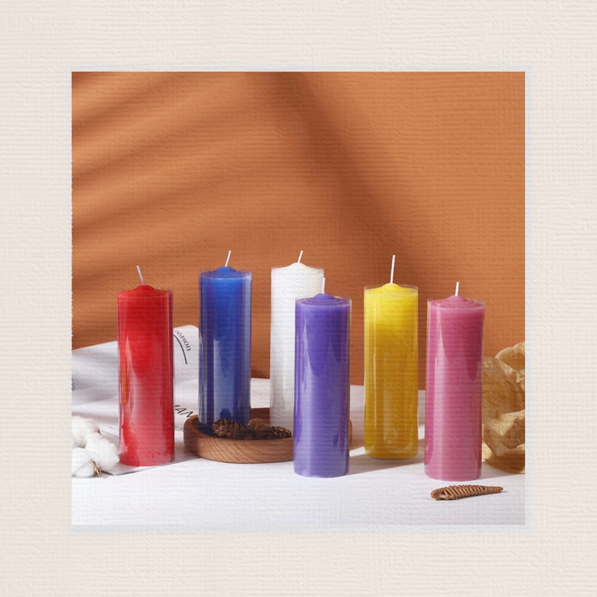 Wholesale 5cm*16cm Household Manual Emergency Candles Multi Colors Smokeless Long Pole Large Cylindrical Lighting Candles