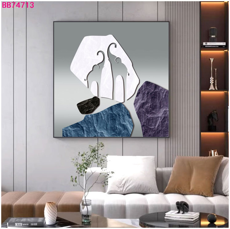 Creative the moon goes down abstract crystal porcelain modern glass painting with led home decor for living room