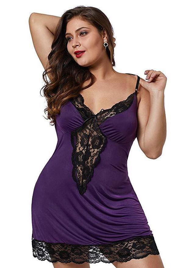 Ladies Sexy Sleeping Wear Plus Size Pajama Lace Sleepwear For Women Sexy Pretty Honeymoon Nighties Wear