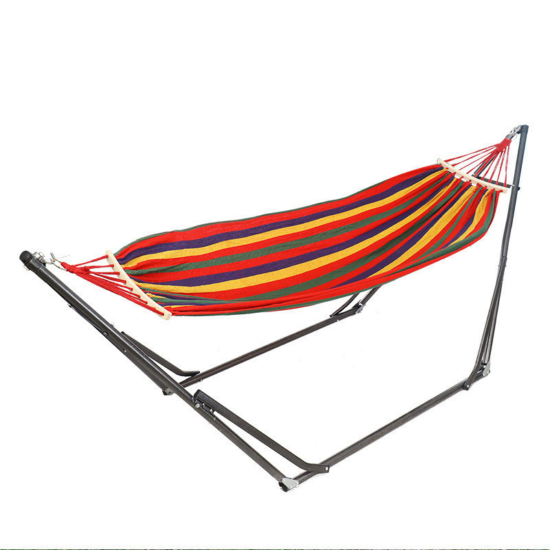 Camping Double Hammock Stand Portable Hammock with Stand 2 Person Stainless steel iron pipe hammock stand