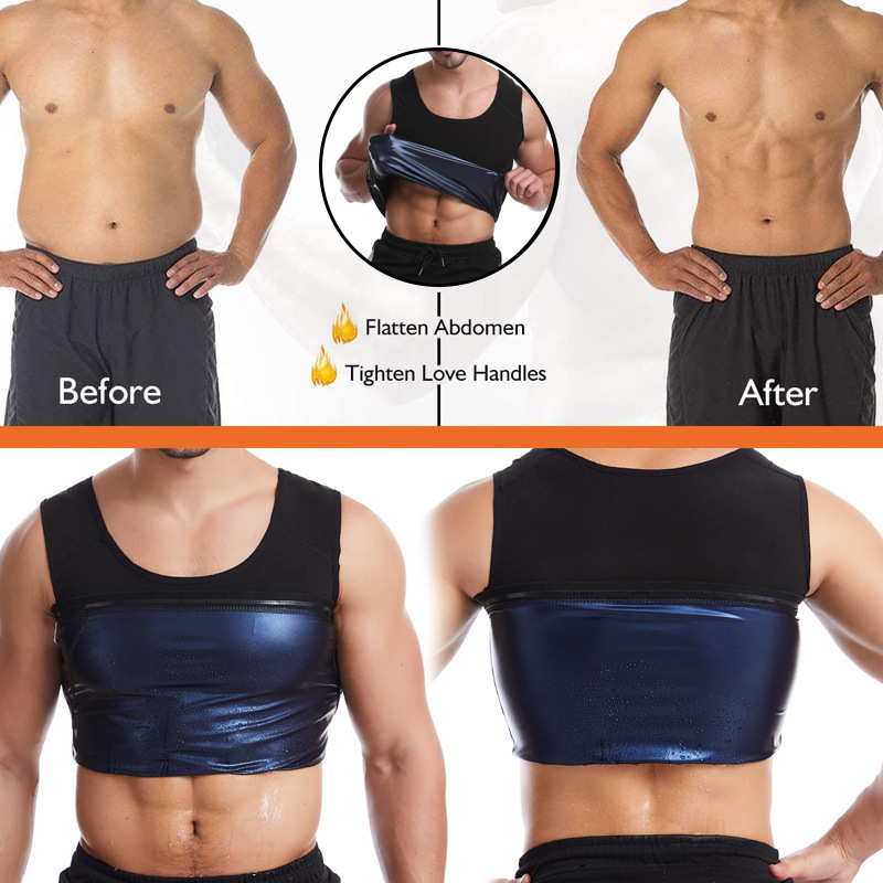 Sweat Sauna Vest Waist Trainer Slimming Body Shapers Vest Men Fat Burn Tank Top