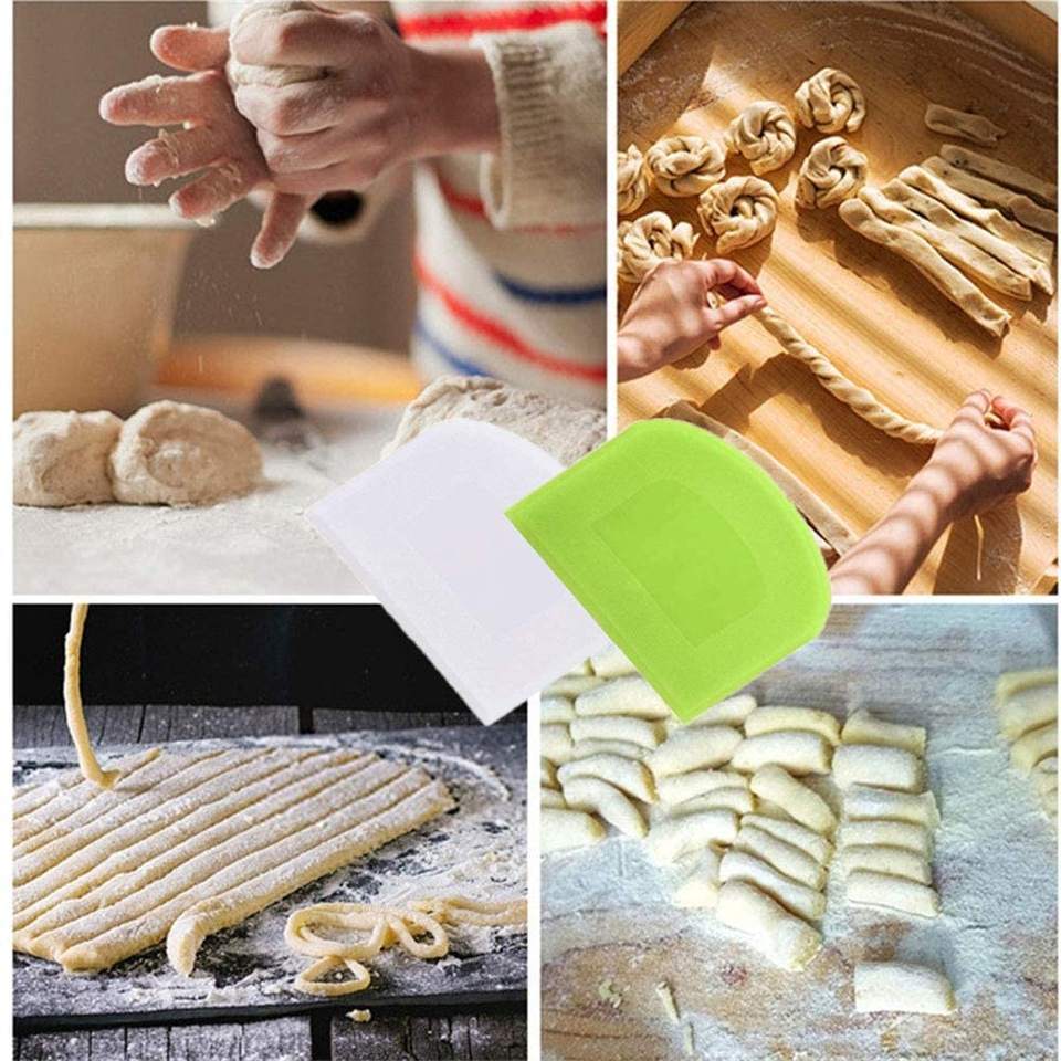 Multipurpose Food Scrappers  D Shaped Flour Bread Cake Dough Scraper Plastic Dough Cutter Dough Scraper