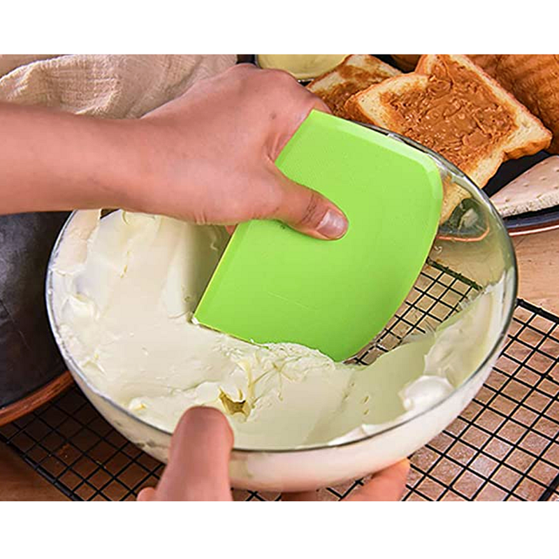 Multipurpose Food Scrappers  D Shaped Flour Bread Cake Dough Scraper Plastic Dough Cutter Dough Scraper