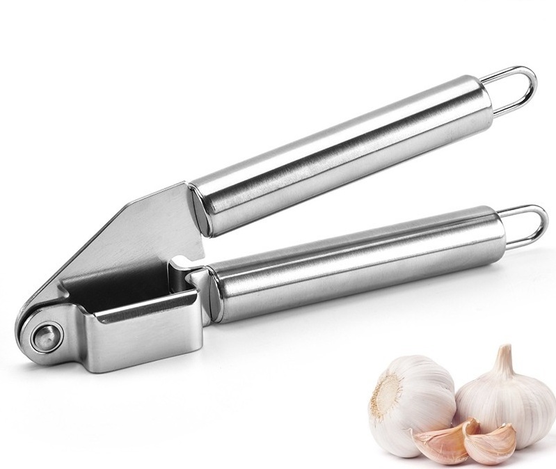 Manual Stainless Steel Garlic Press Heavy Duty Garlic Crusher Masher with Handle Kitchen Gadgets Ginger Squeezer