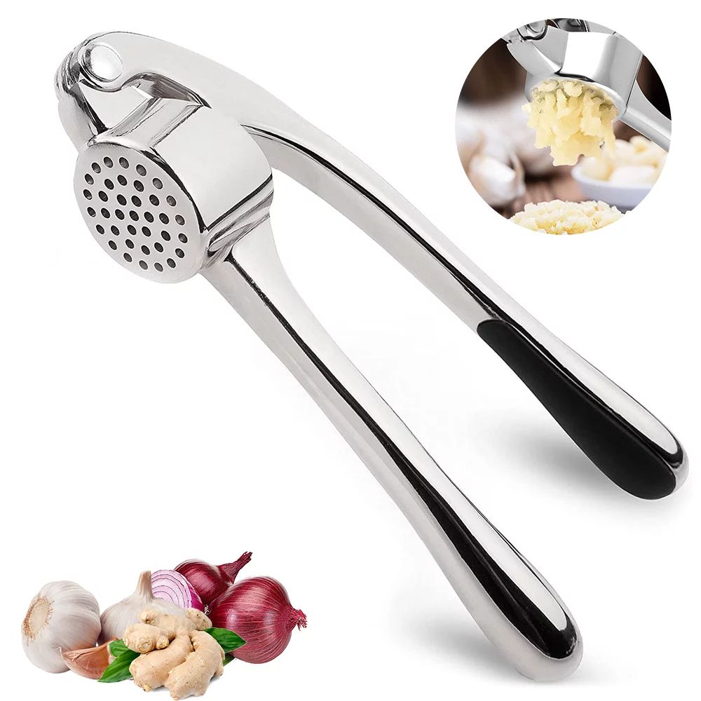 Hot Sale Zinc Alloy Garlic Press Sturdy Garlic Mincer Ginger Squeezer Premium Kitchen Gadget Garlic Twister