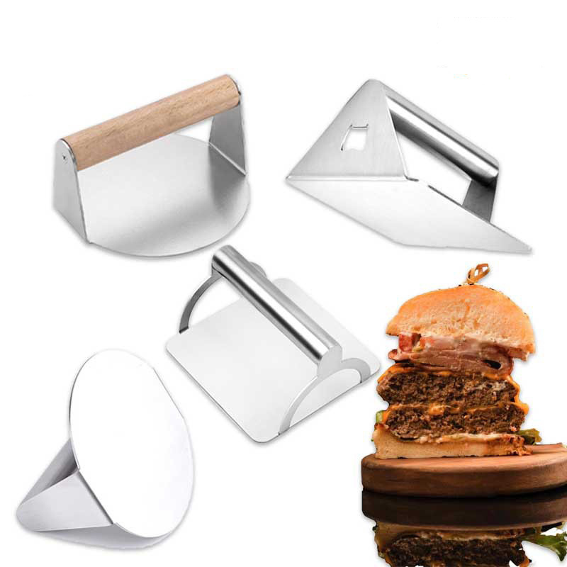 Stainless Steel 304 BBQ Accessories Burger Press Patty Maker Meat Press for Hamburger