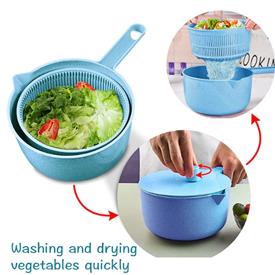 Multifunctional Kitchen Tools spina Salad Mixer Manual Fruit and Vegetable spinning Strainer Shaker Salad Spinner